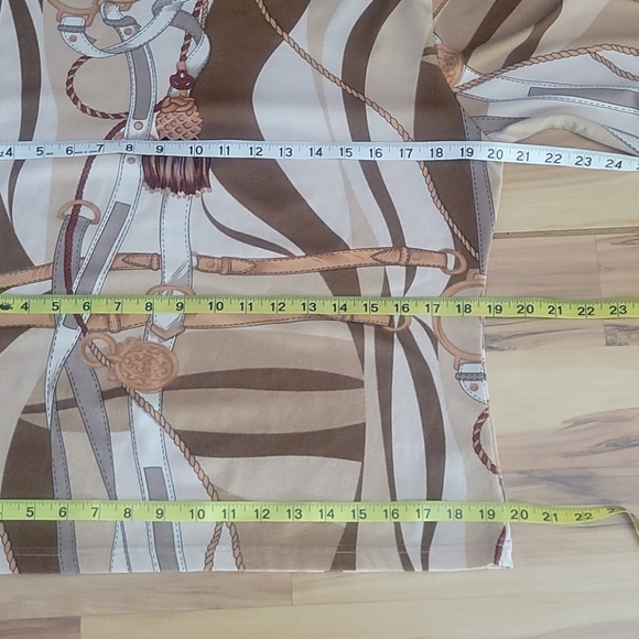 VTG 70s 80s Trompe l' Oeil Equestrian Print Top Med Old Money Preppy Maximalist - Picture 15 of 16